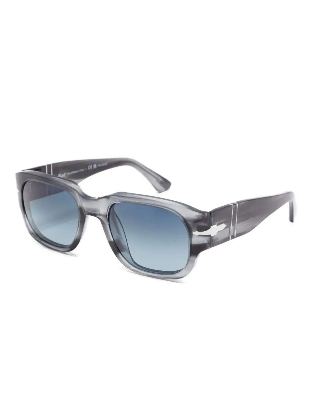 Persol Zonnebril met rechthoekig montuur Zwart