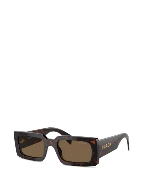Prada Eyewear スクエアフレーム サングラス | ブラウン | FARFETCH JP