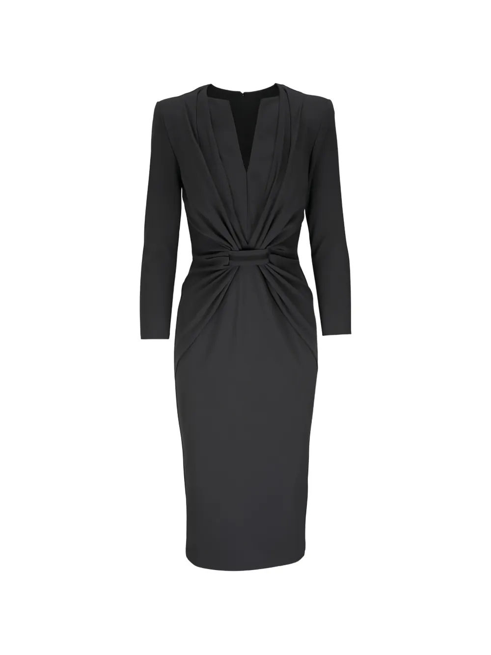 Giorgio Armani knot-detail V-neck dress - Nero