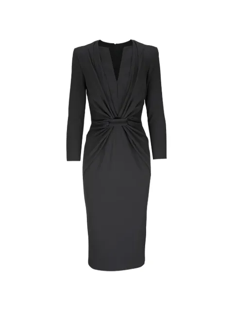 Giorgio Armani knot-detail V-neck dress