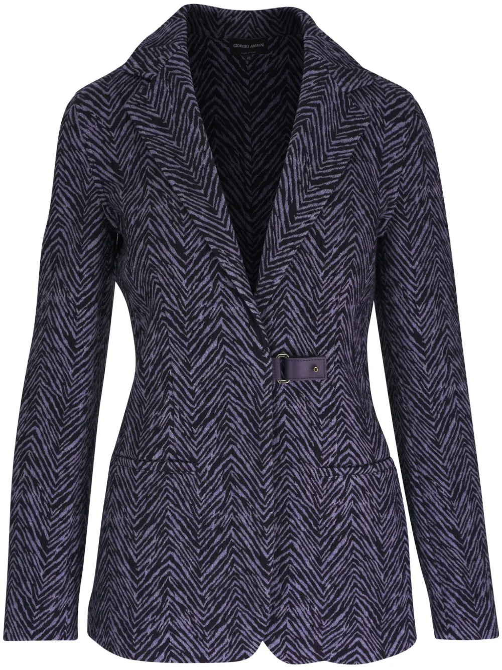 Giorgio Armani Zebra-print Blazer In Black