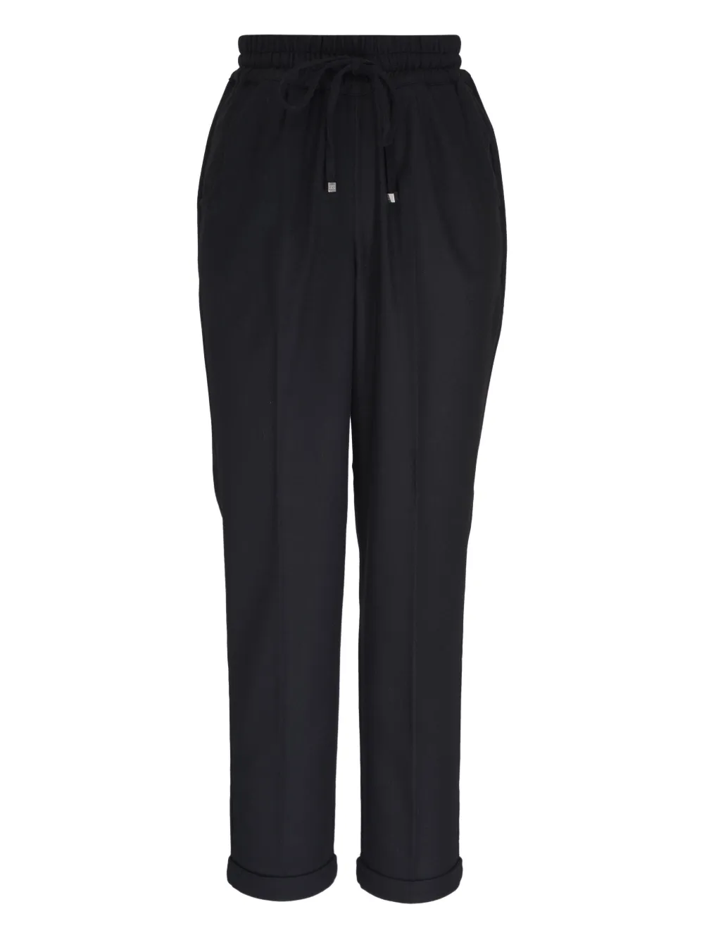 Kiton Belted Wool Trousers In Black