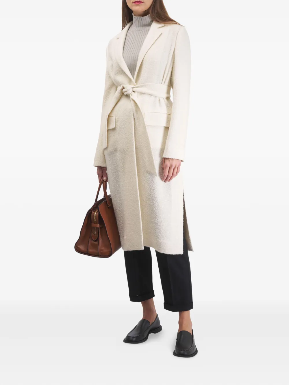 Kiton belted wool trousers - Zwart