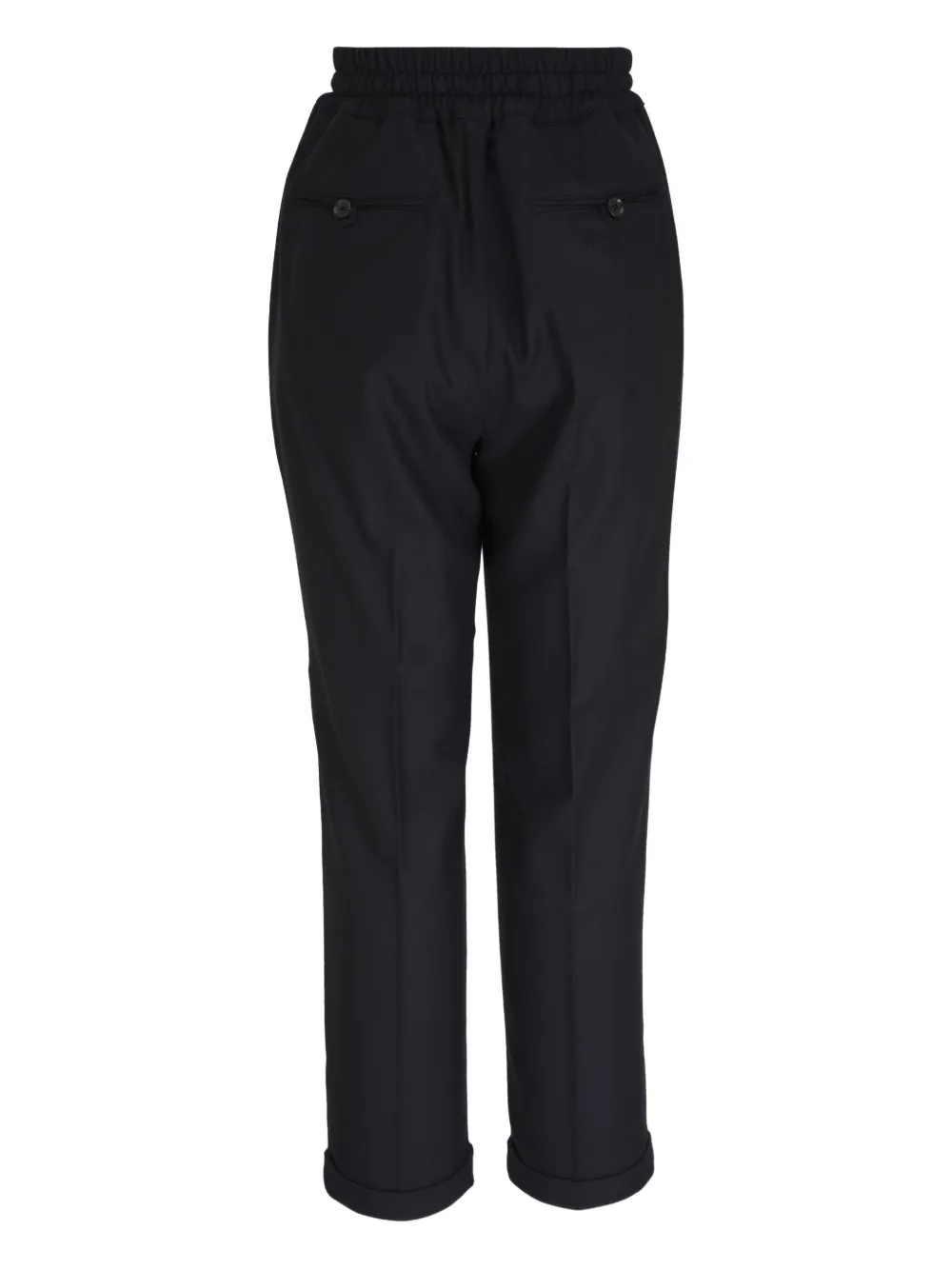 Kiton Belted Wool Trousers In Black