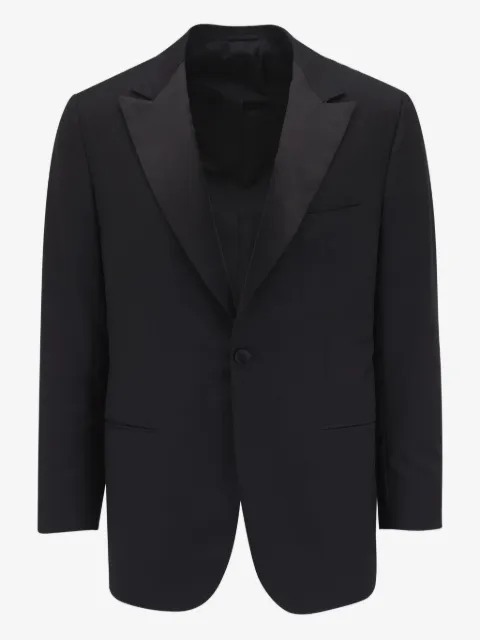 Kiton satin-trim blazer