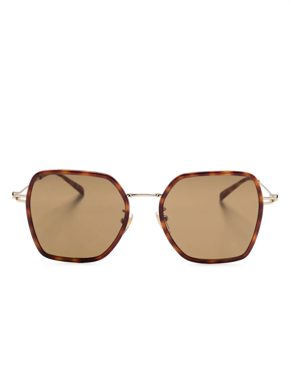 Gucci Eyewear トータスシェル サングラス - ゴールドトーン Gucci Eyewear トータスシェル サングラス - ゴールドトーン