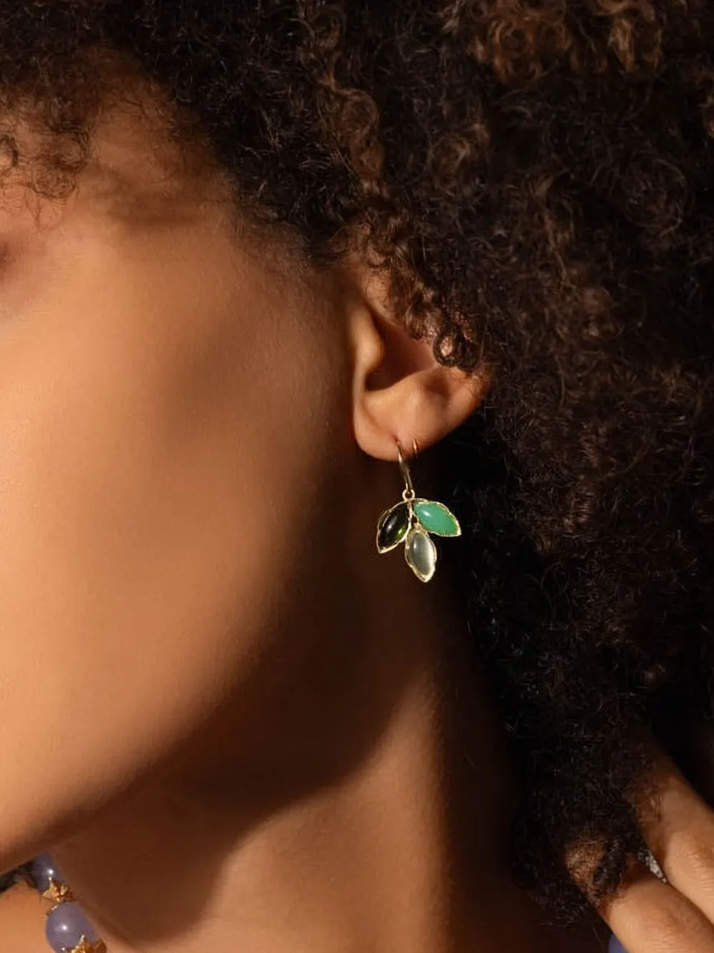 Irene Neuwirth 18kt yellow gold Classic Trio Dew multi-stone earrings | Image 2
