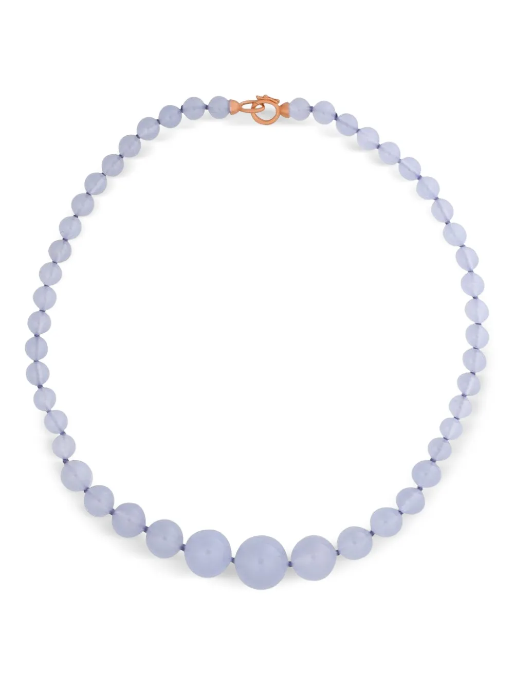 18kt rose gold Graduated Gumball chalcedony necklace