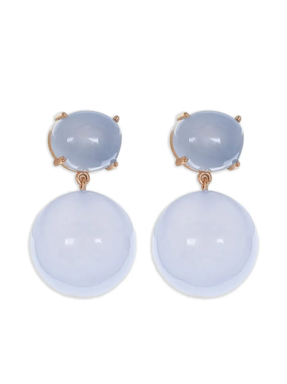 18kt rose gold Gumball chalcedony earrings