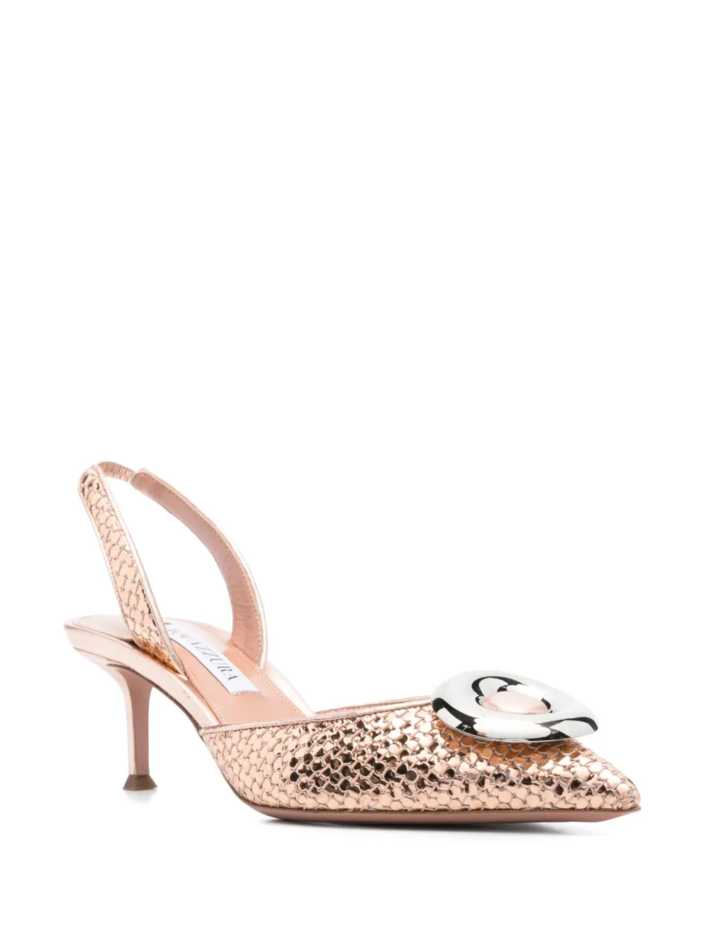 Aquazzura 60mm slingback pumps met applicatie - Beige