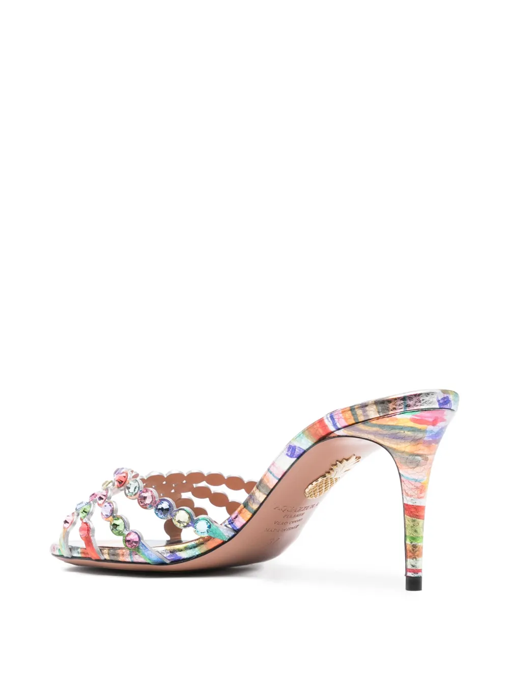 Aquazzura 75 mm Tequila muiltjes Zilver