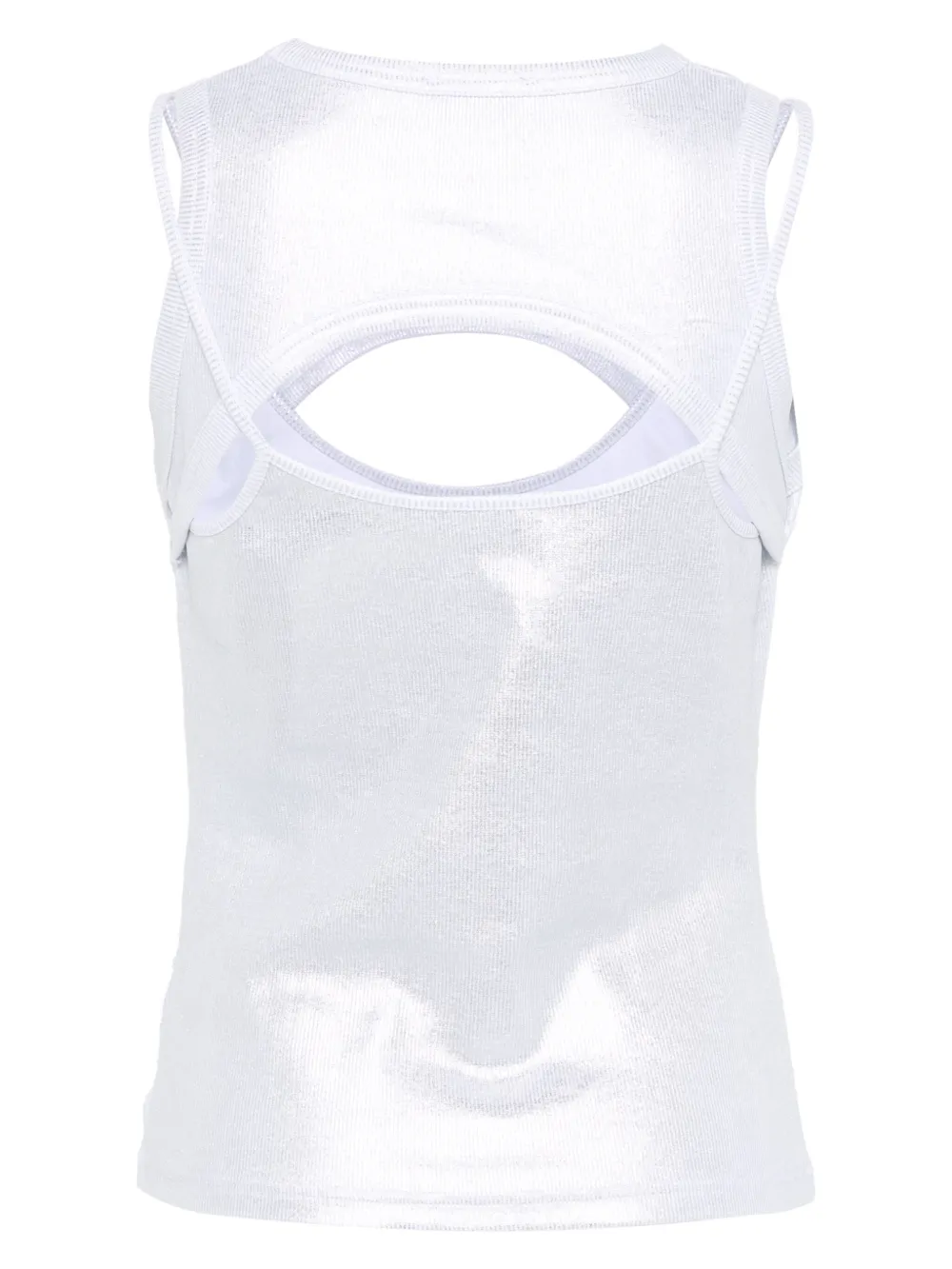 Off-White Geribbelde gecoate tanktop - Zilver