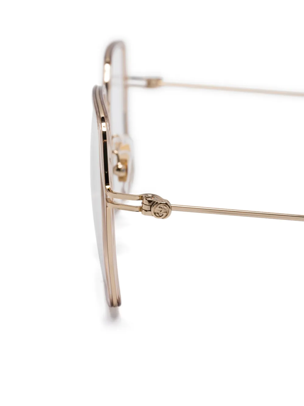 Gucci Square-frame Glasses In ゴールドトーン