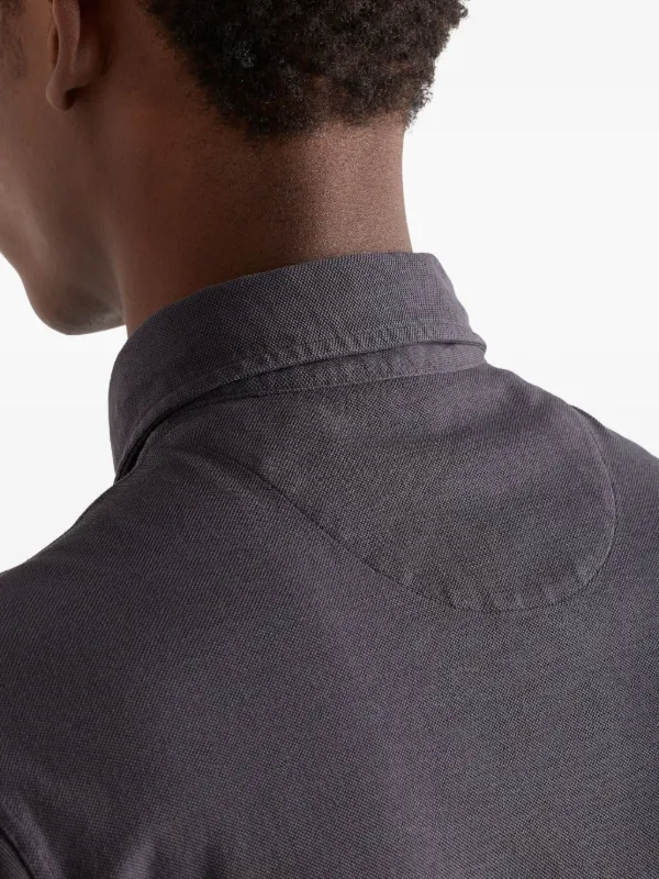 Prada Piqué Polo Shirt | Grey | FARFETCH UK