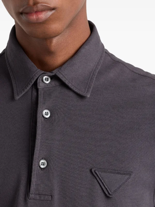 Prada Piqué Polo Shirt | Grey | FARFETCH UK