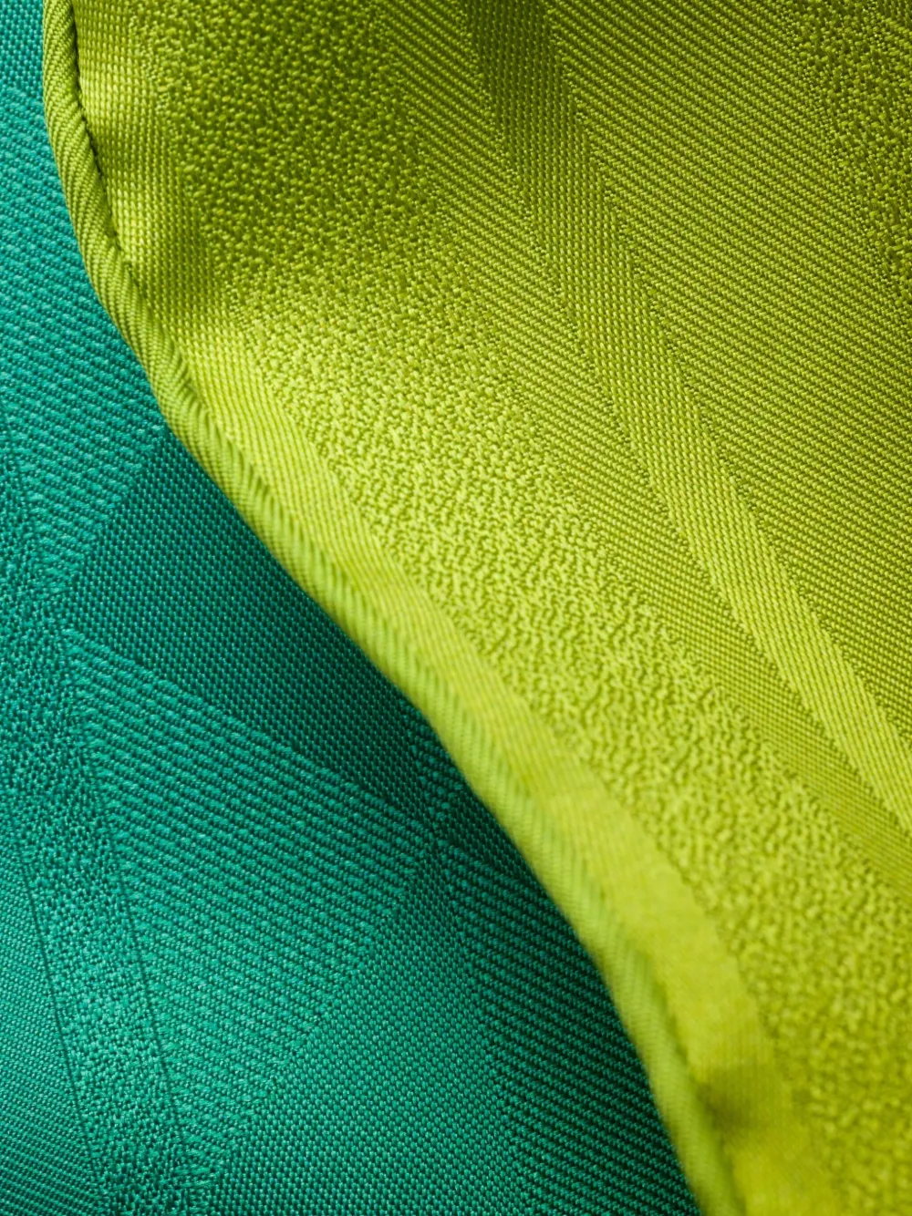 Prada Gradient Geometric Pattern Scarf With Polished Edges In Green