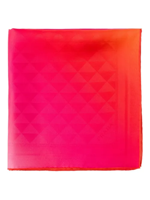 Foulard en soie à imprimé graphique - Prada - Modalova