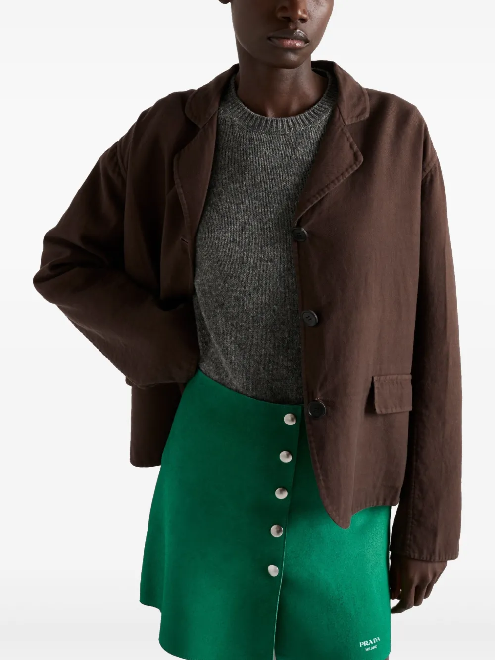 Prada Suède mini-rok Groen