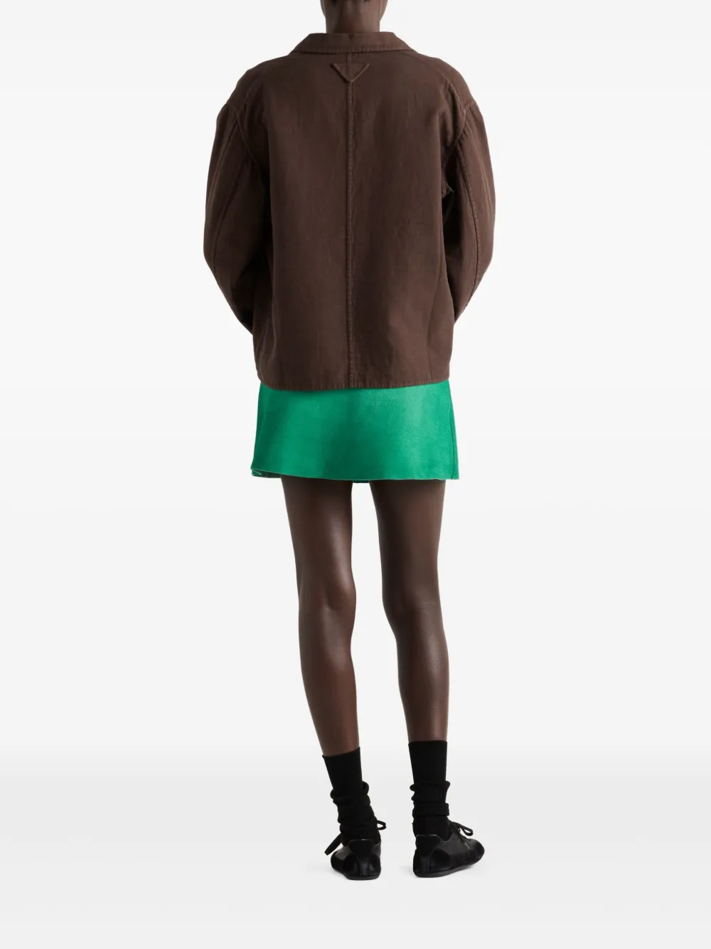 Prada Suède mini-rok Groen