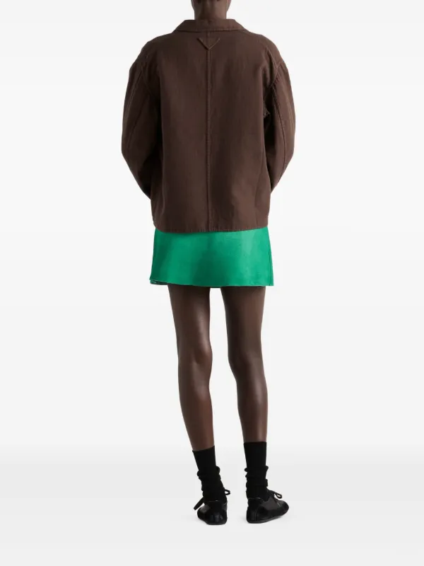 Prada Suede Miniskirt | Green | FARFETCH