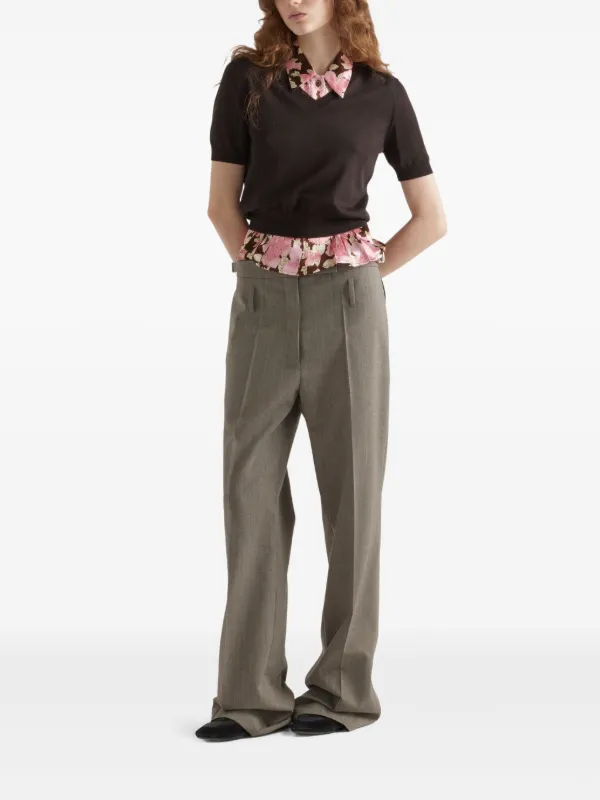 Prada Belted Trousers | Neutrals | FARFETCH