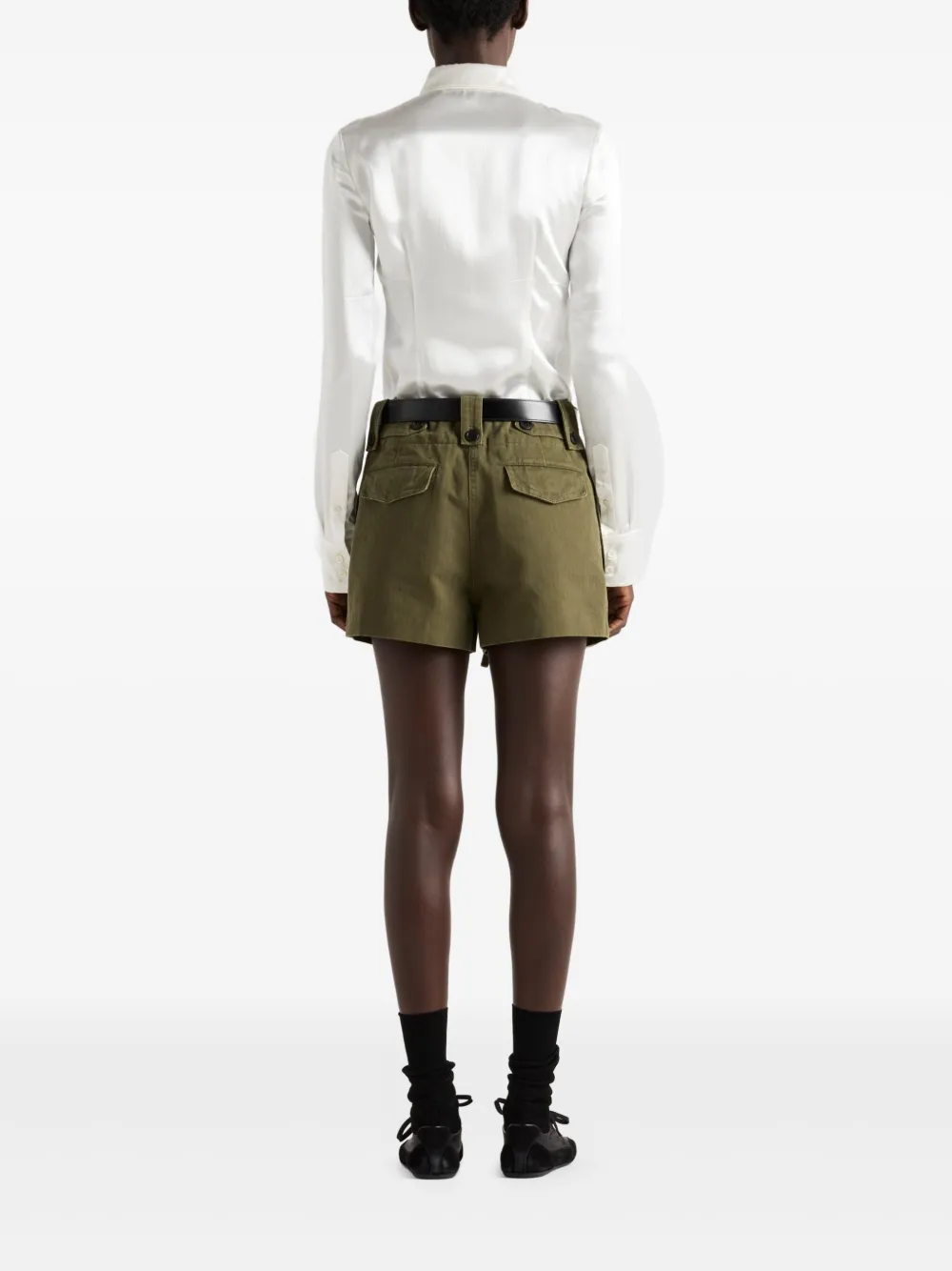 Prada Shorts met chevron streep Groen