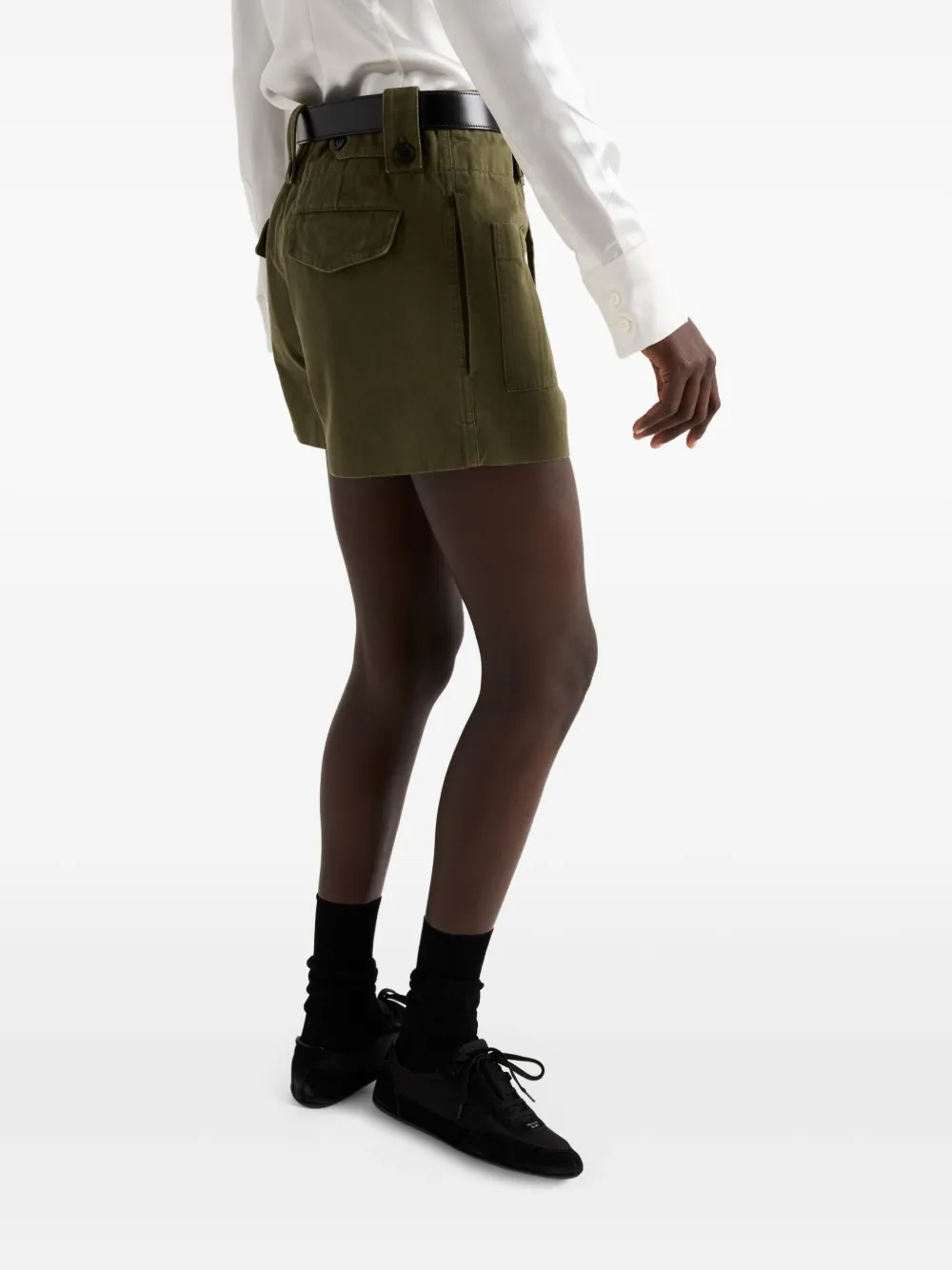 Prada Shorts met chevron streep Groen