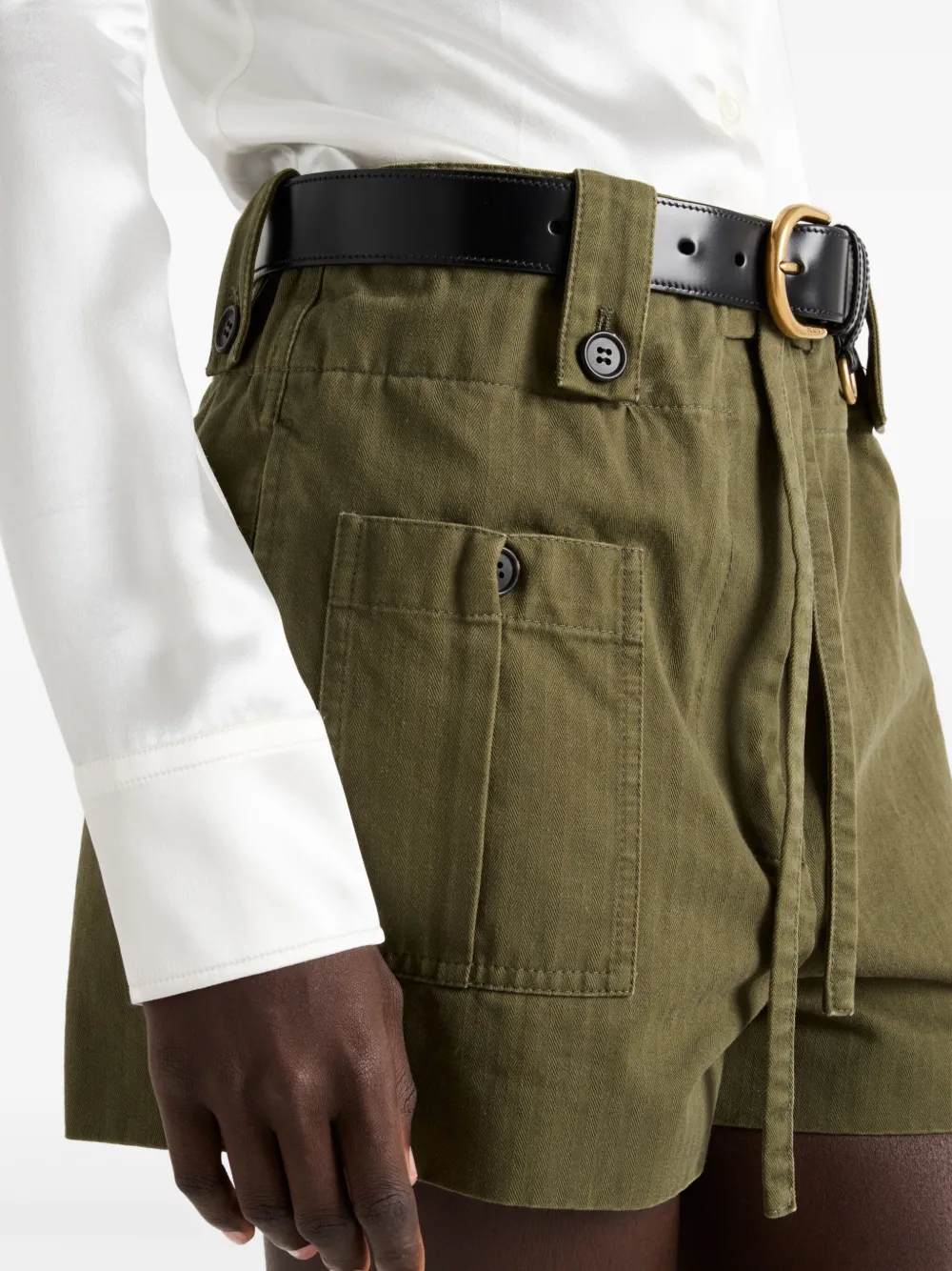 Prada Shorts met chevron streep Groen