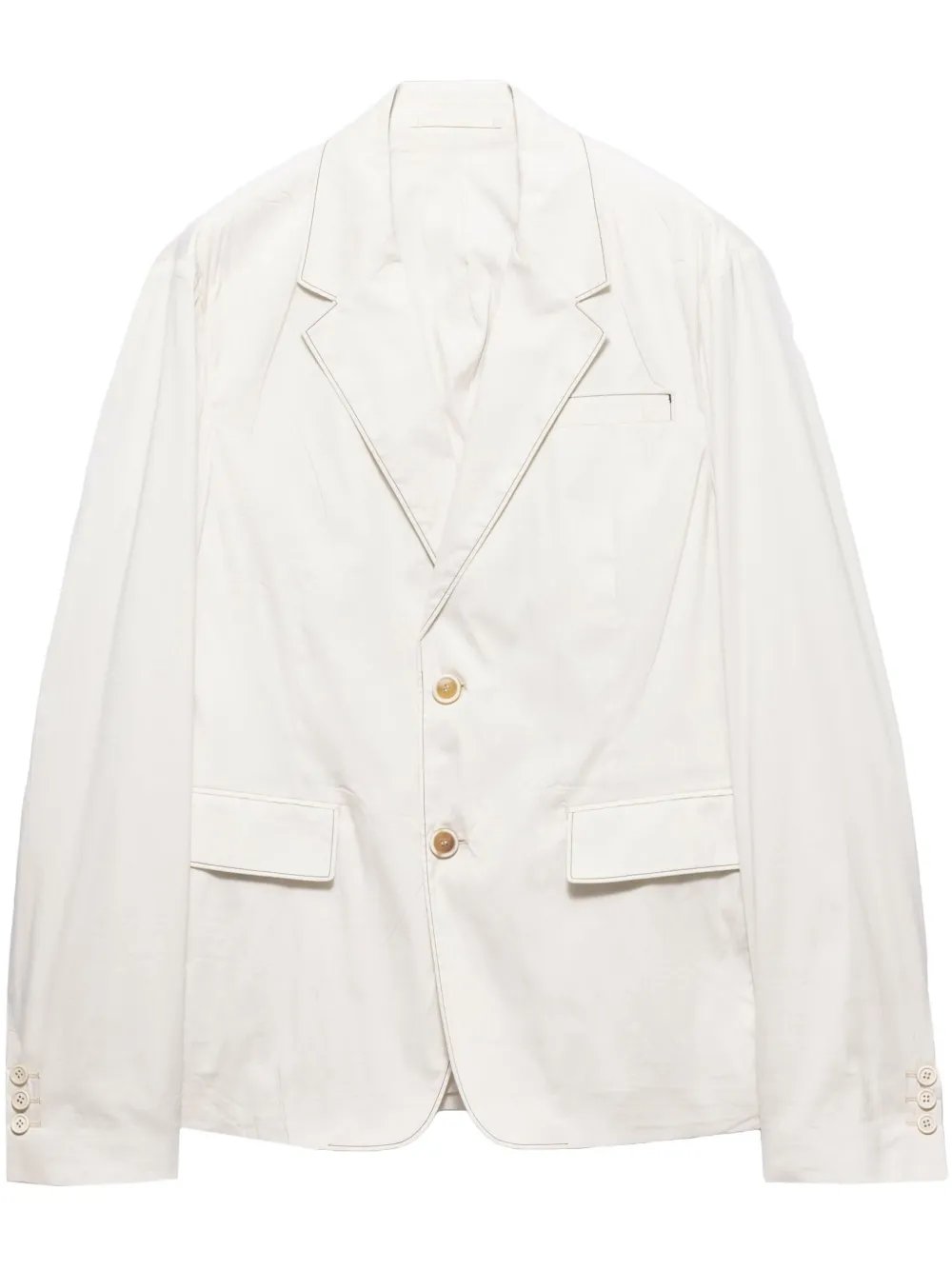 Prada single-breasted cotton jacket | White | Image 1