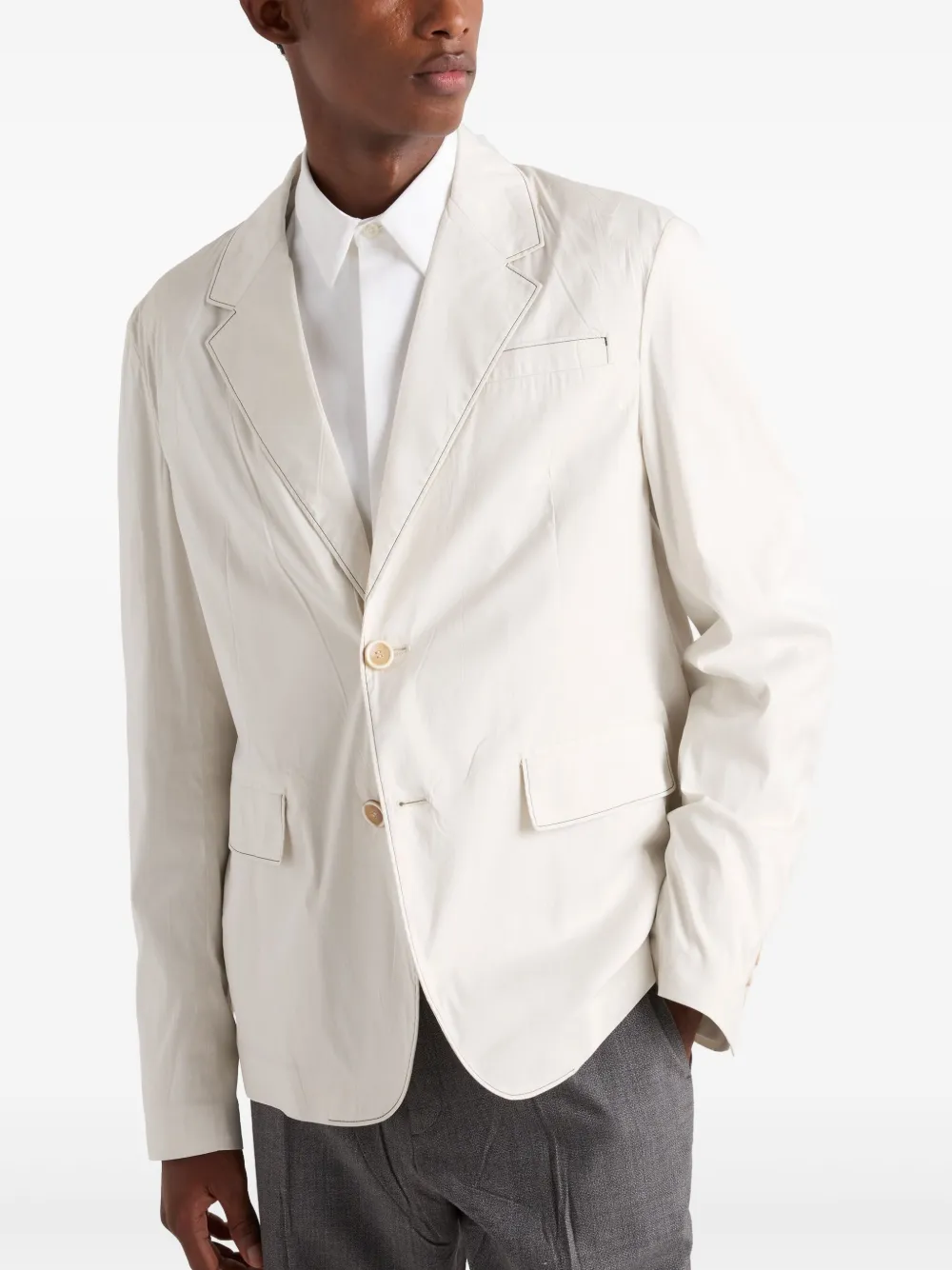 Prada Jack met enkele rij knopen Wit