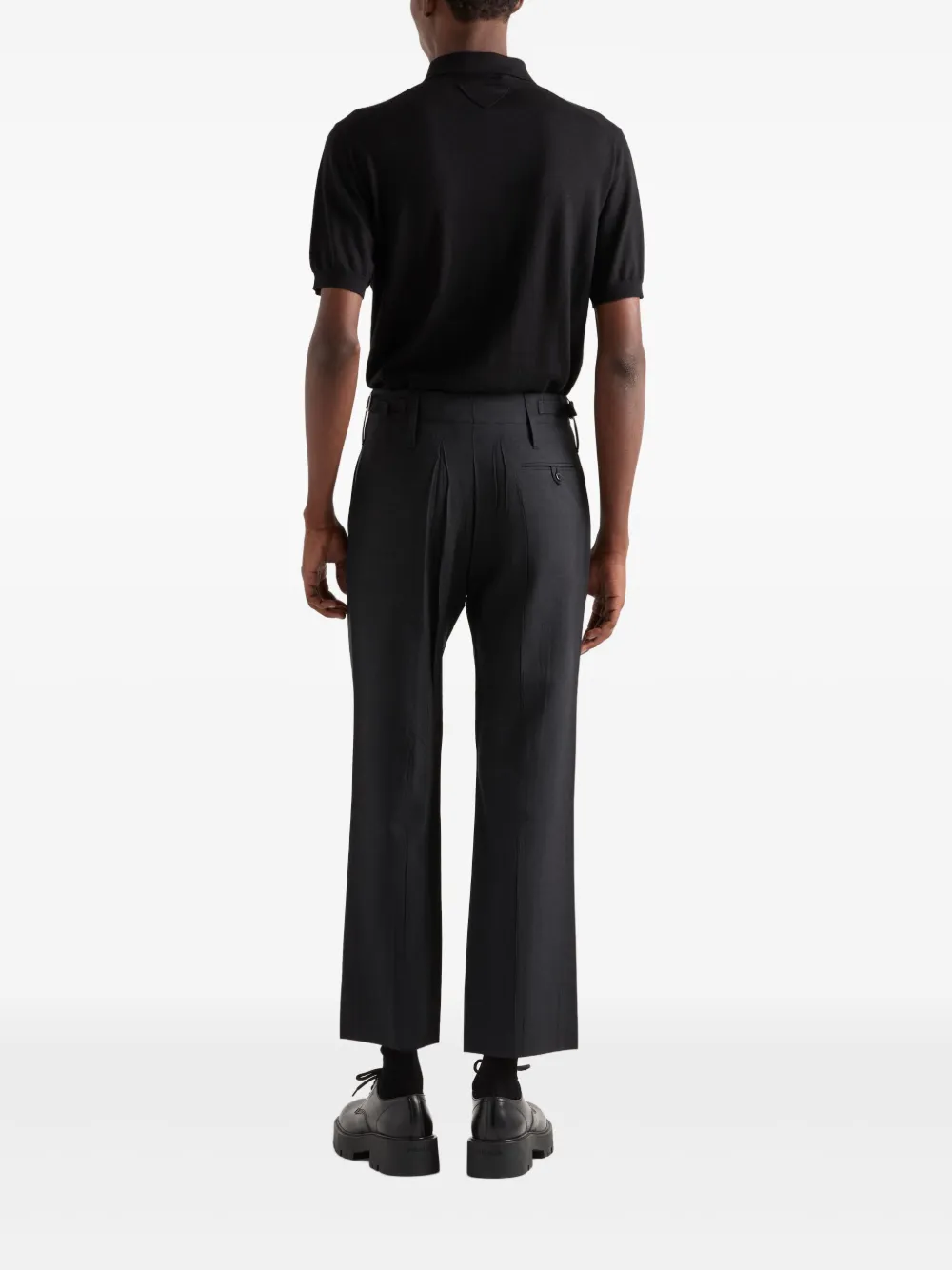 Prada Fijngebreid poloshirt Zwart