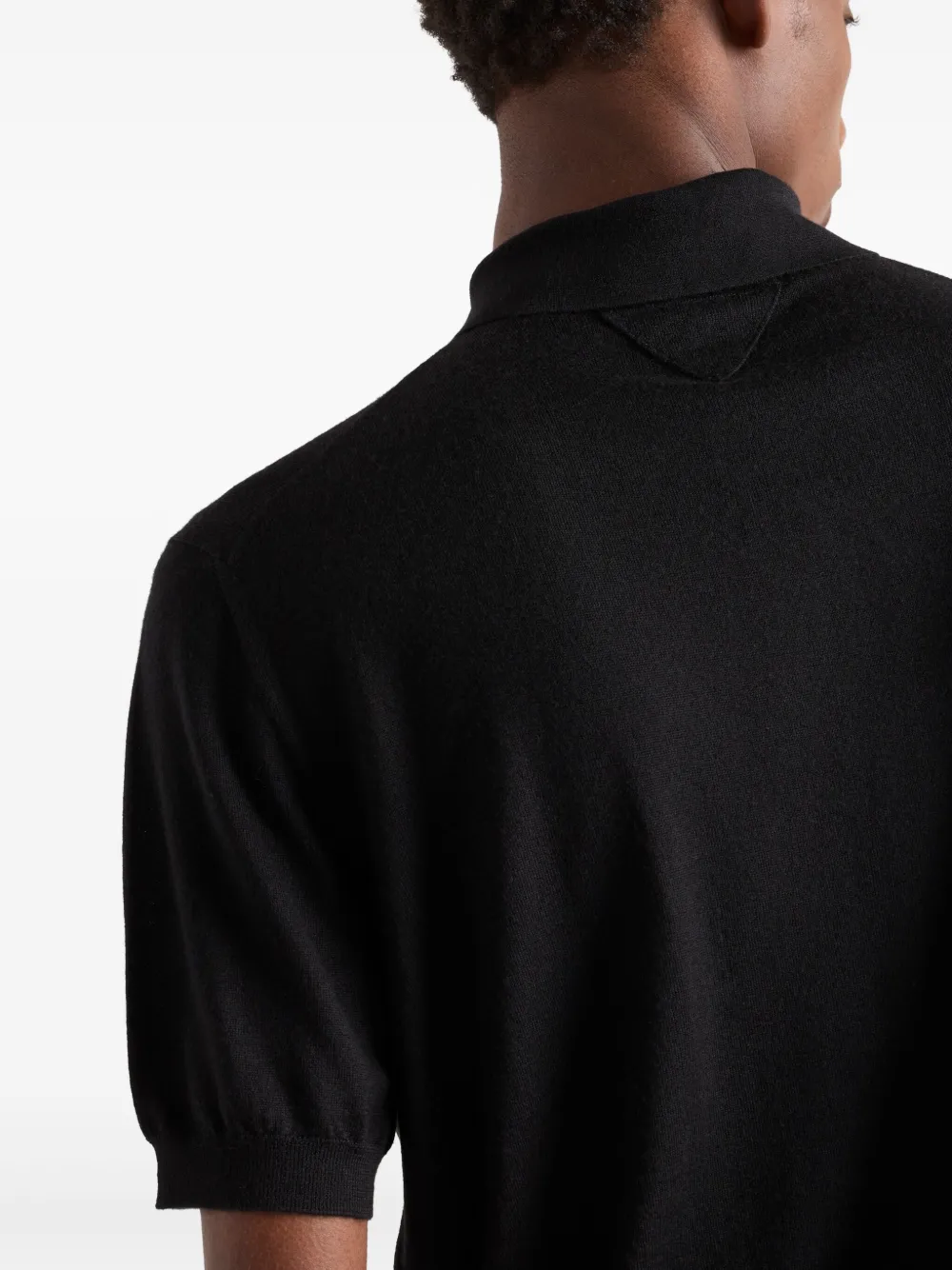 Prada Fijngebreid poloshirt Zwart