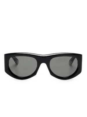 Gucci Eyewear オーバルフレーム サングラス | ブラック | FARFETCH JP