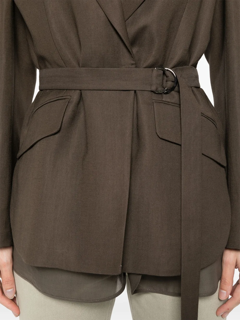 Brunello Cucinelli Blazer met ceintuur Bruin