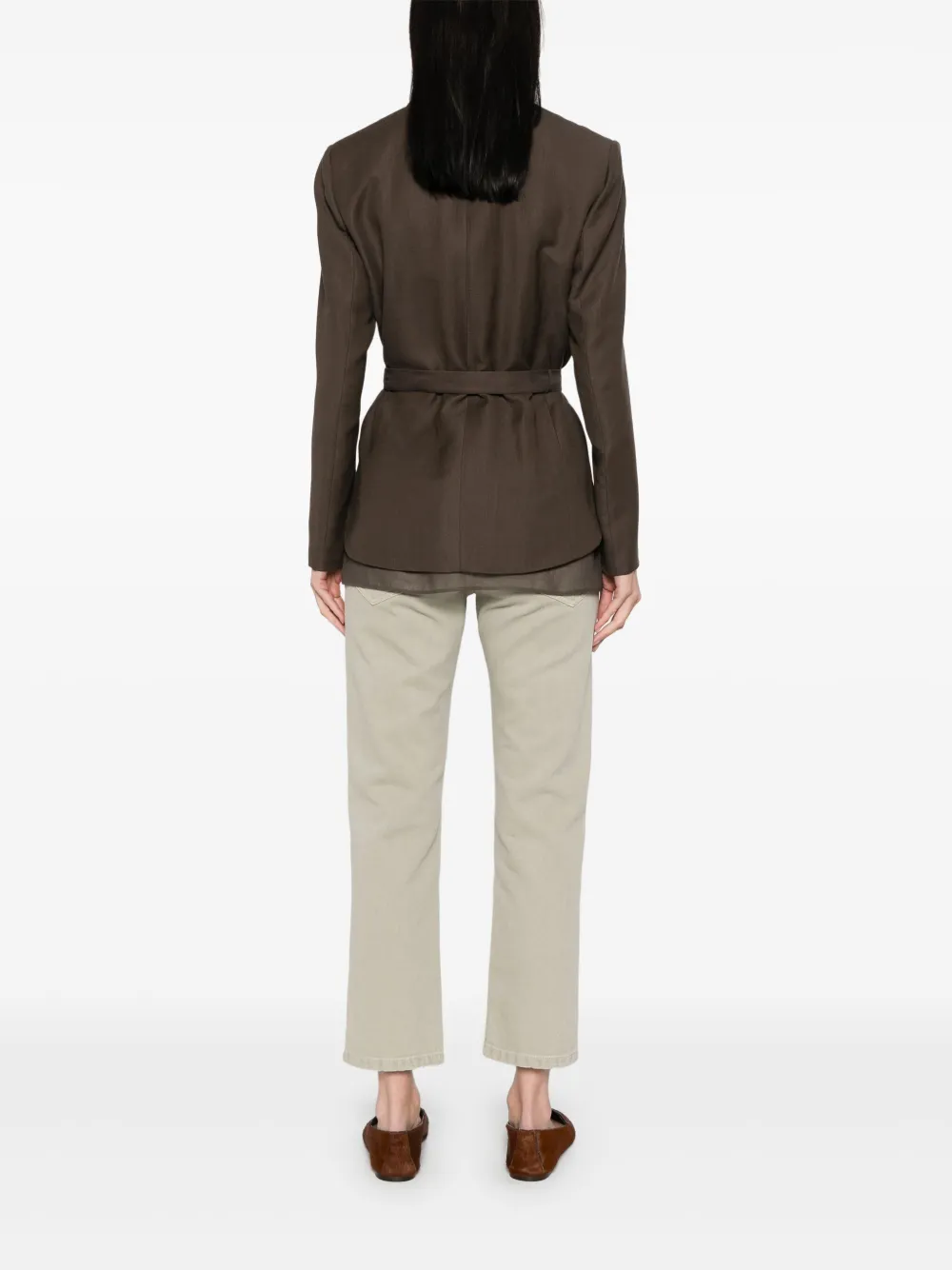 Brunello Cucinelli Blazer met ceintuur Bruin