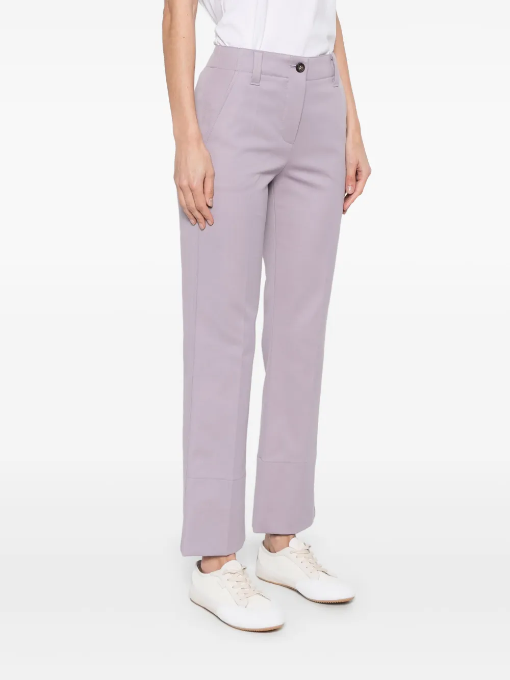 Brunello Cucinelli Cropped broek Paars