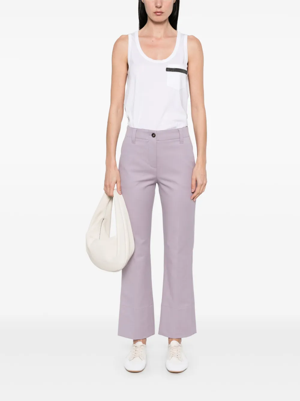 Brunello Cucinelli Cropped broek - Paars