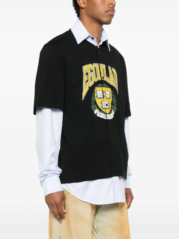 EGONlab. Layered Shirt | Black | FARFETCH HK