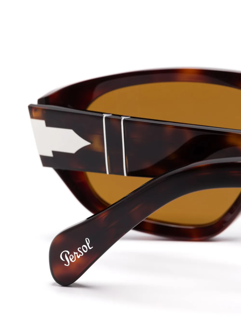 Persol Zonnebril met geometrisch montuur Bruin