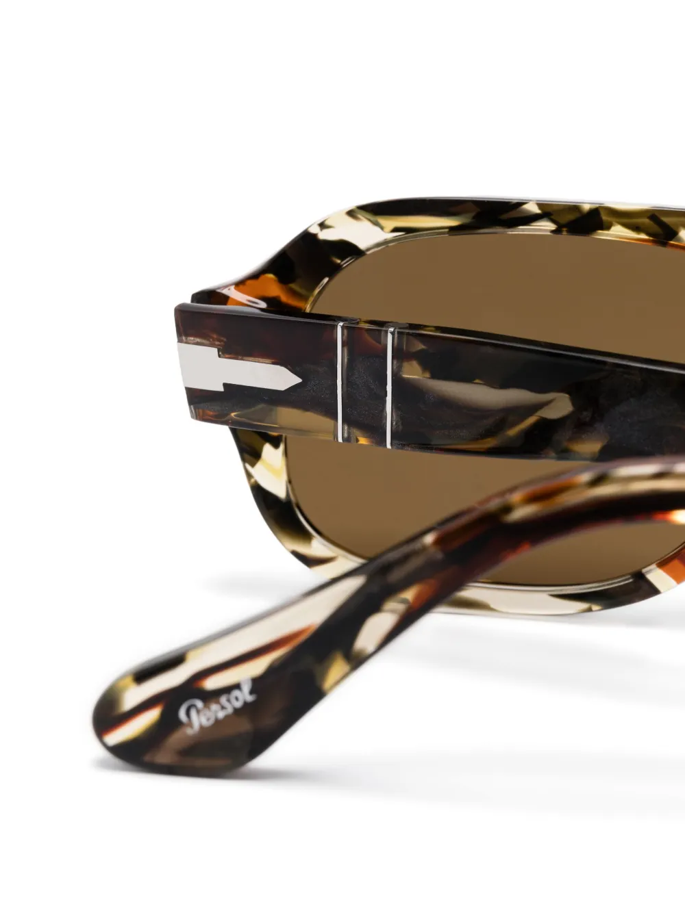 Persol Zonnebril met schilpadschild design Bruin