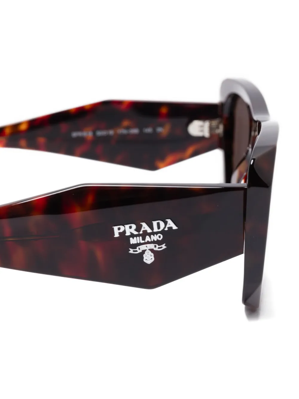 Prada Eyewear Symbole zonnebril met geometrisch montuur Bruin