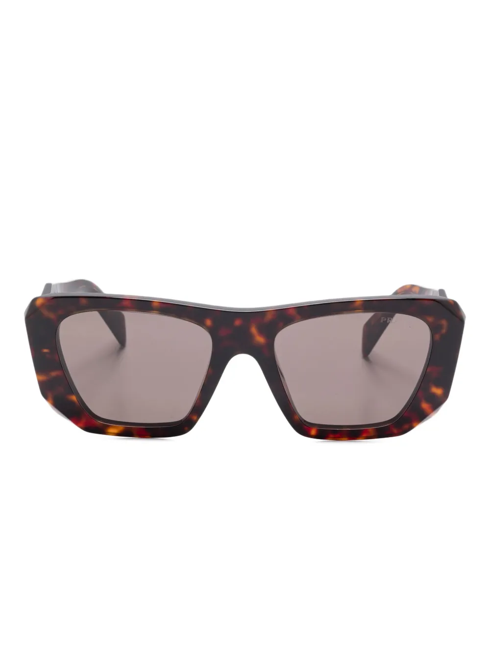 Prada Eyewear Symbole zonnebril met geometrisch montuur Bruin