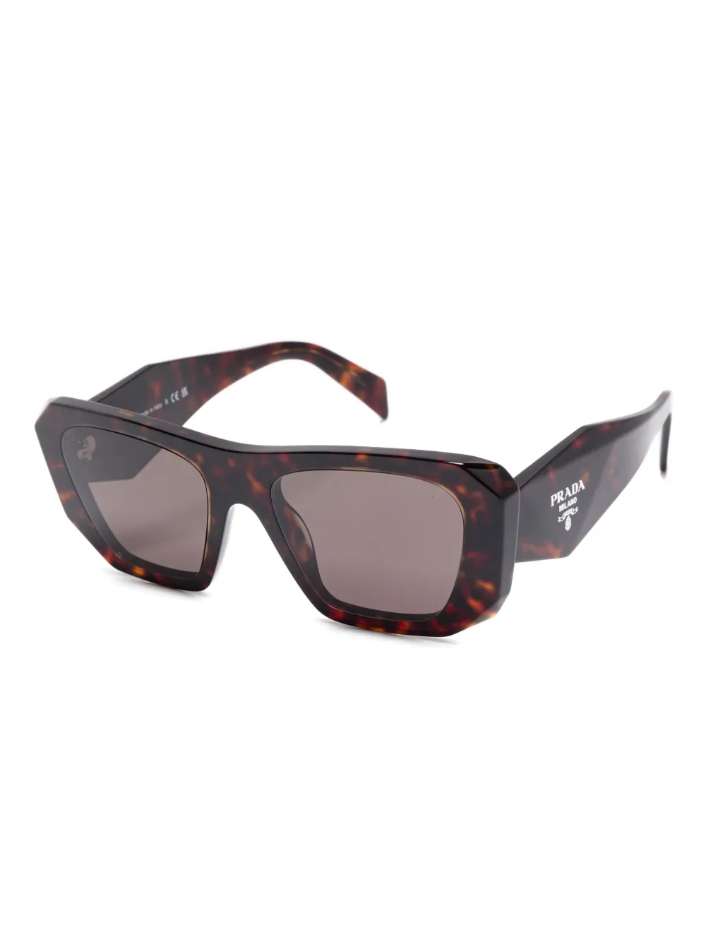 Prada Eyewear Symbole zonnebril met geometrisch montuur - Bruin
