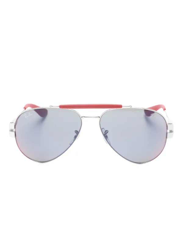 Ray-Ban x Scuderia Ferrari サングラス | シルバートーン | FARFETCH JP