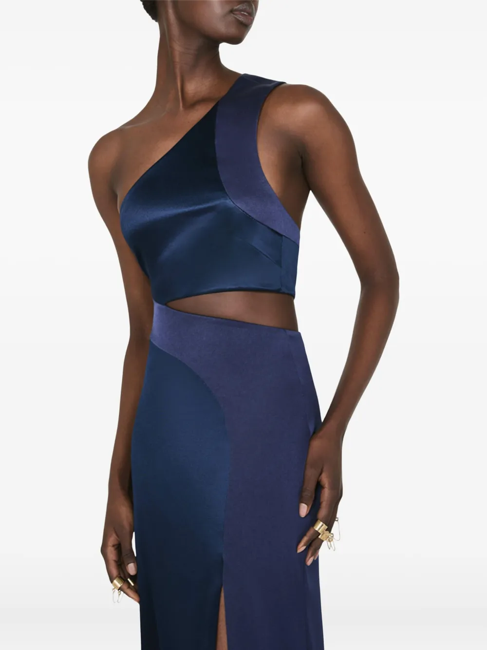 Galvan Asymmetrische avondjurk Blauw