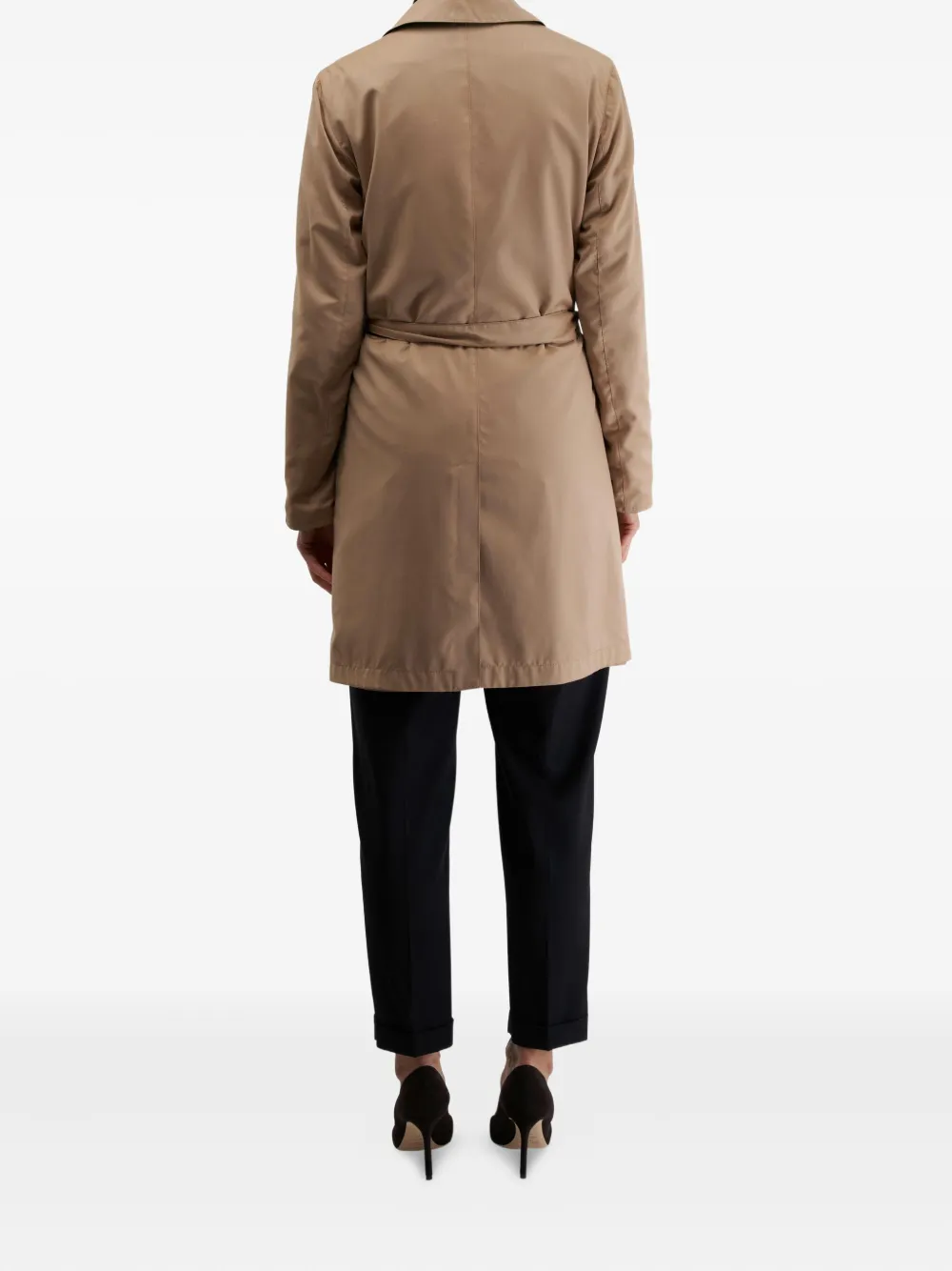 Kiton Jas met kraag en ceintuur Zwart