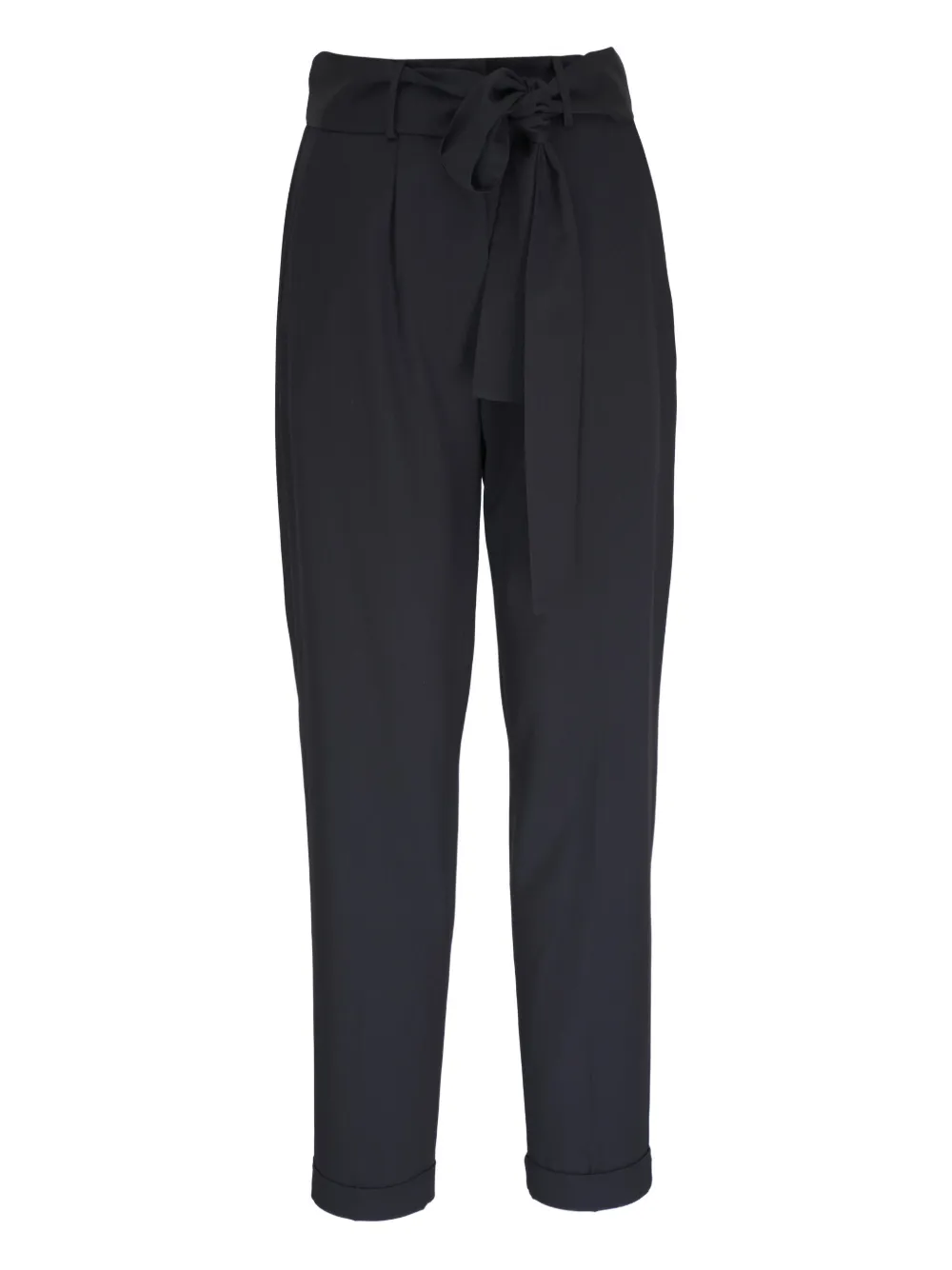 Kiton Belted Pleated Trousers In Black