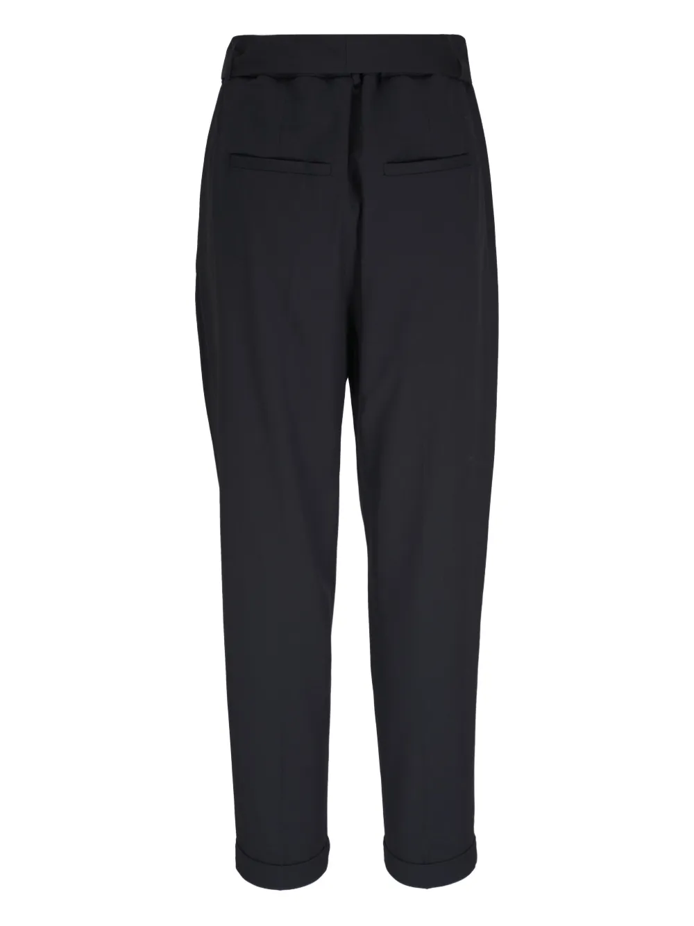 Kiton Belted Pleated Trousers In Black