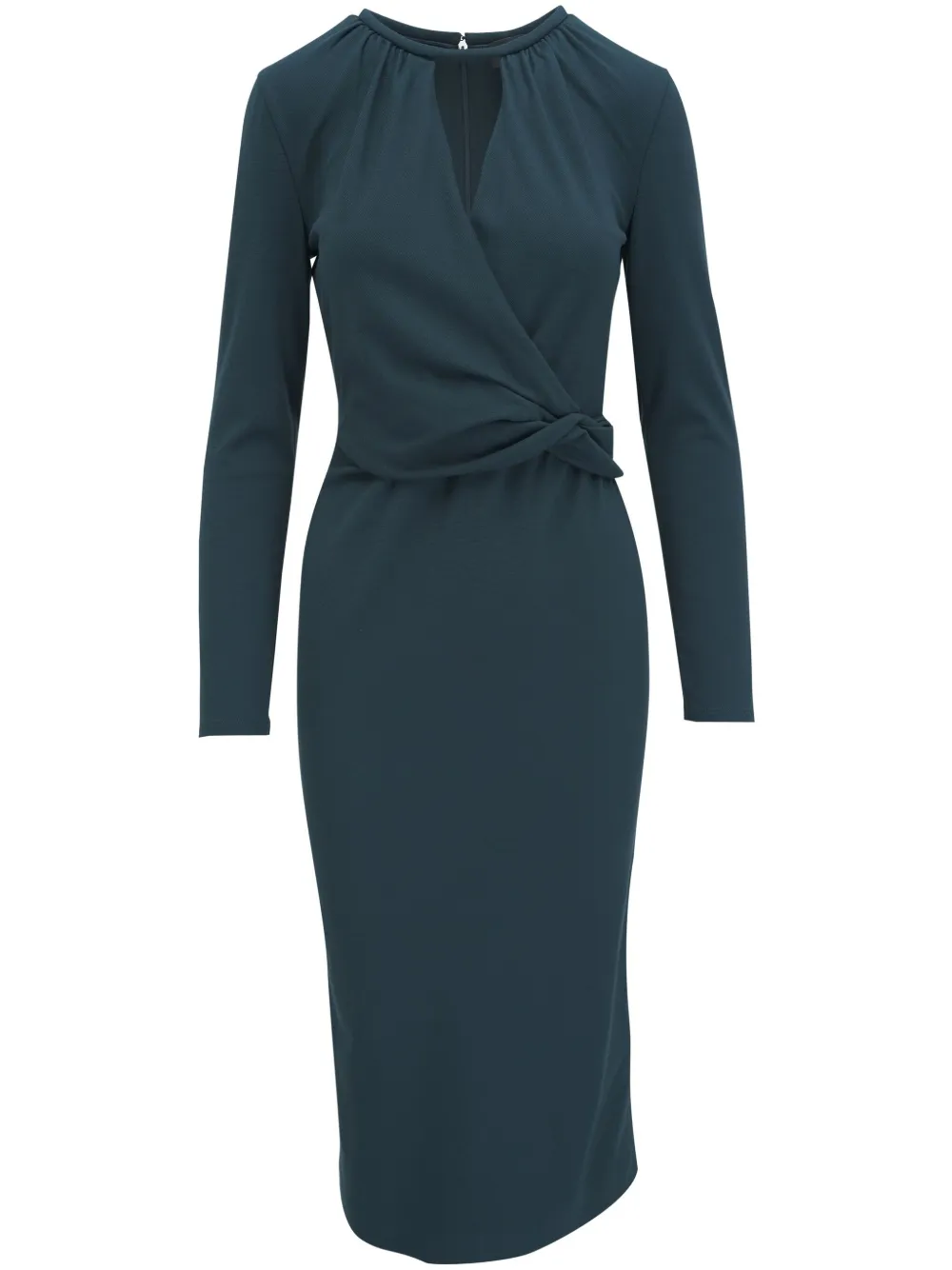 Giorgio Armani Drap-detailing Dress In Green