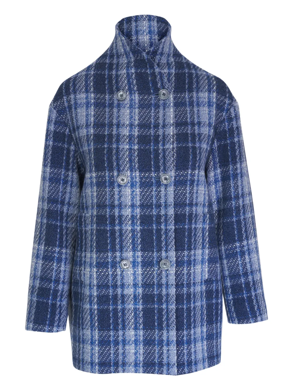 Kiton checked coat | Blue | Image 1
